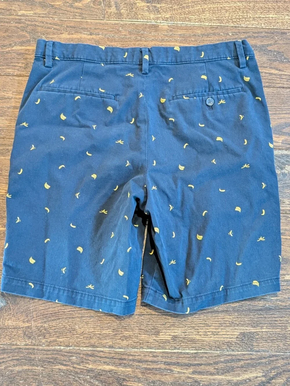 Banana Republic Aiden Shorts Navy Blue Banana Print